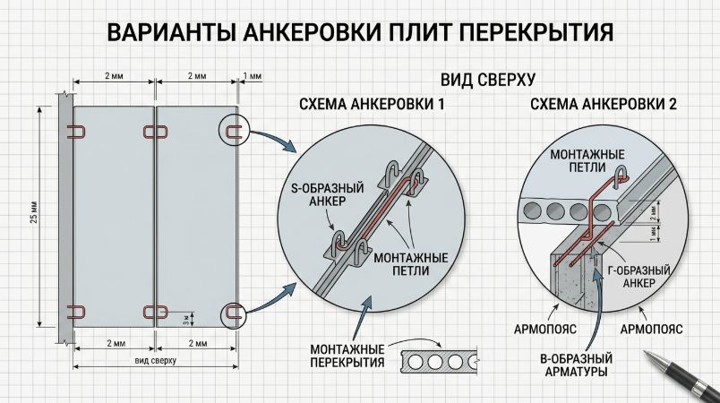 варианты анкеровки
