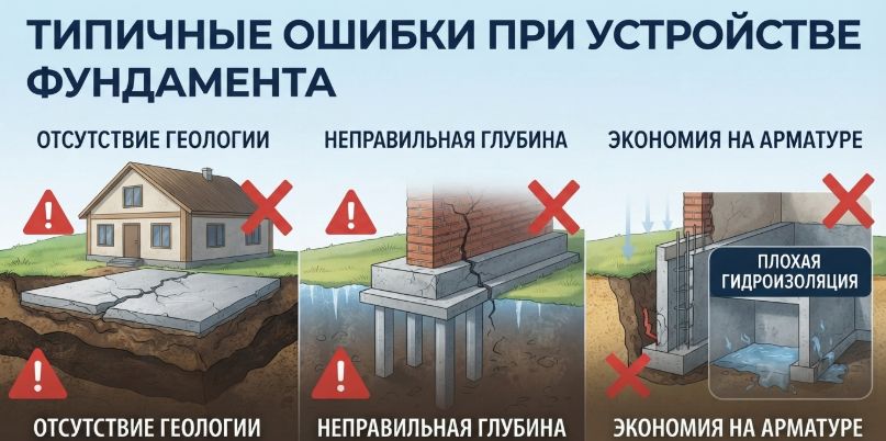 ошибки устройства фундамента